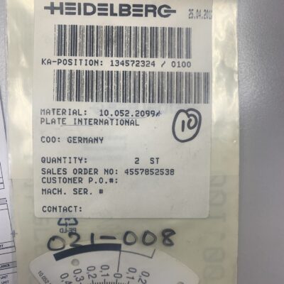 PRESSURE INDICATOR PLATE 10.052.2099